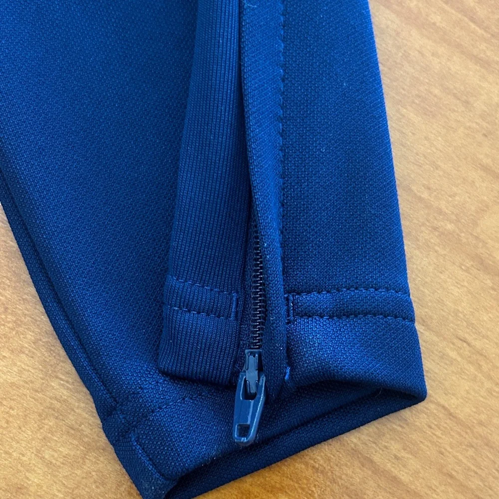 adidas boys athletic pants blue with white stripes size L